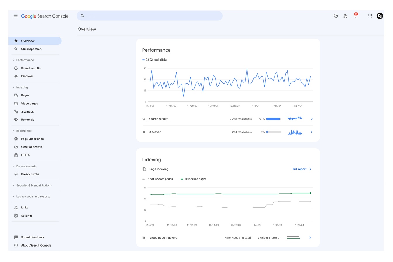 Using Google Search Console for valuable performance data