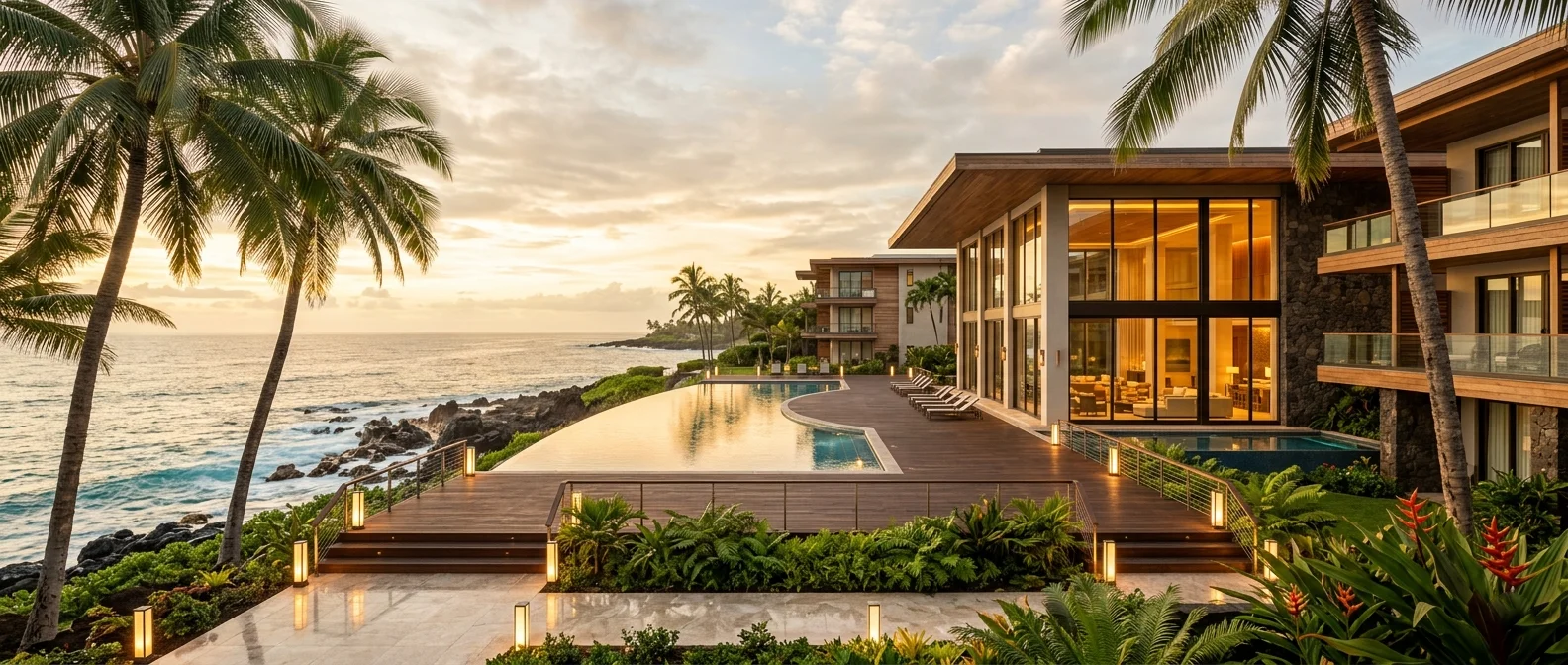 A luxury oceanfront resort