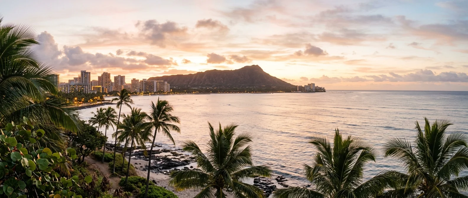 Hawaii coastline with Diamond Head